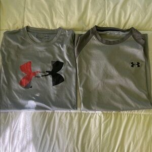 TWO Under Armour Men's Loose Heat Gear Short Sleeve Active T-Shirts